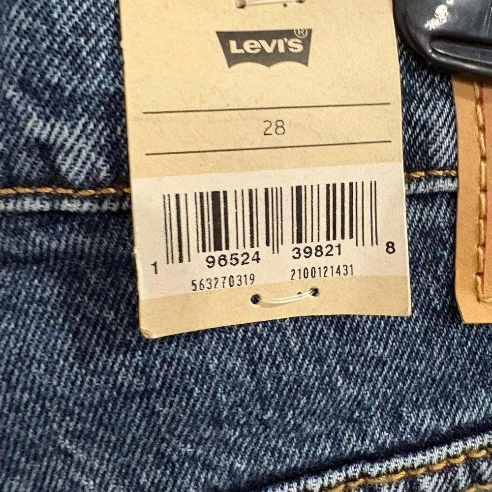 Levi's Indigo Distressed Jean Button Fly Shorts